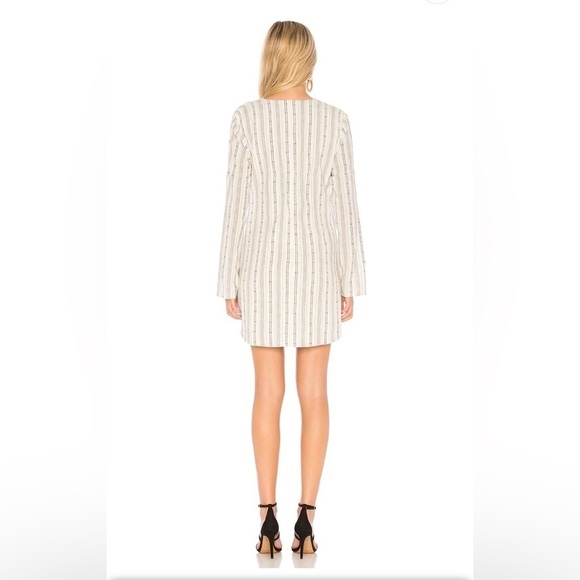 L'ACADEMIE Revolve The Meadow Dress‎ Striped White Gray Long Sleeve  Size S - Picture 3 of 14